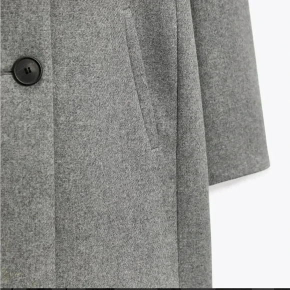 ZARA NEW TWO BUTTON WOOL BLEND COAT GRAY WOMENS SIZE XS JACKET TWO BUTTON - Picture 7 of 12